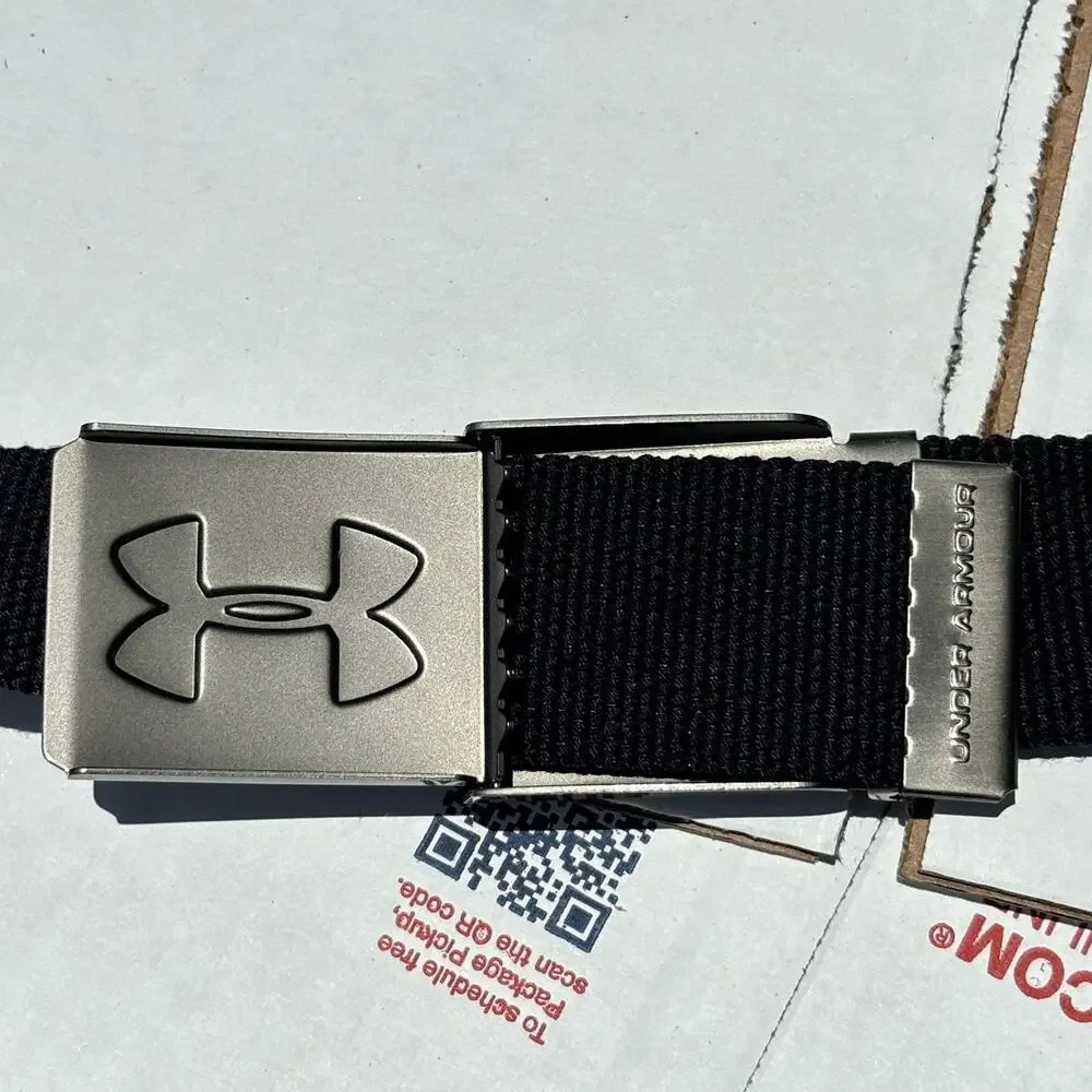 Silver & Black Under Armour Men's Belt